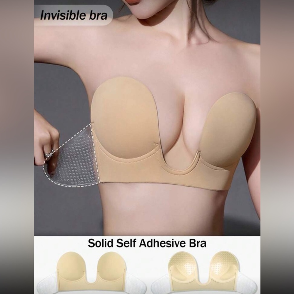 Invisible Self-Adhesive Strapless Bra - Beige